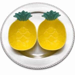 Yellow Pineapple-Shaped Ceramic Bowls